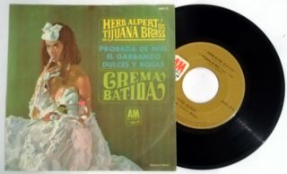 Herb Alpert & Tijuana Brass Whipped Cream Ep 7 " Vinyl 1969 Mexico A&m 4 Tracks