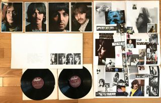 The Beatles “white Album” Lp Vinyl Capitol Purple Swbo - 101 W/ Poster & 4 Photos