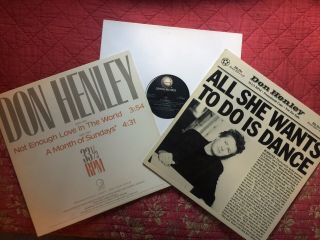 Don Henley 3 Promo 12 " Eagles All She Wants Dance Enough Love Who Owns Place
