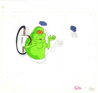 The Real Ghostbusters Production Animation Hand Painted Slimer Cel Dic 1987