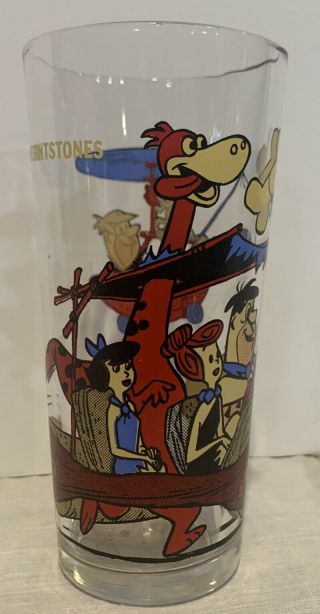 The Flintstones 1977 Pepsi Collector Glass Tumbler Fred Wilma Dino The Rubbles
