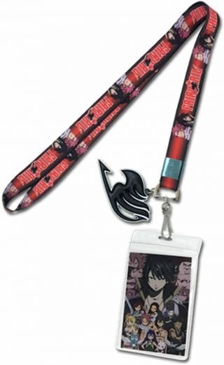 Fairy Tail: Natsu And Zeref Lanyard With Id Holder And Logo Charm