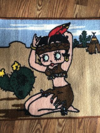 Betty Boop Throw Rug 18” X 32” Approx Native Indian Betty Boop