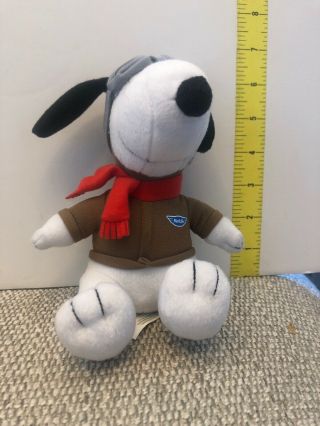 Metlife Peanuts Snoopy Red Baron Aviator Pilot Plush Flying Ace Scarf Goggles 6 "