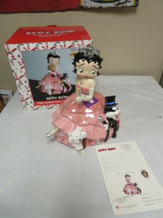 2005 King Features Syndicate Betty Boop Cookie Jar Nib 75th Anniversary Rare