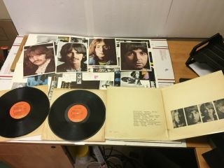 The Beatles White Album Capitol Swbo - 101 Vinyl Orange Label With Poster & Photos