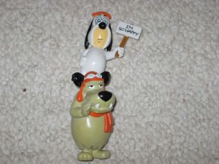 2 Vintage Hanna Barbara Wacky Races Muttley And Droopy Dog Pvc Figures