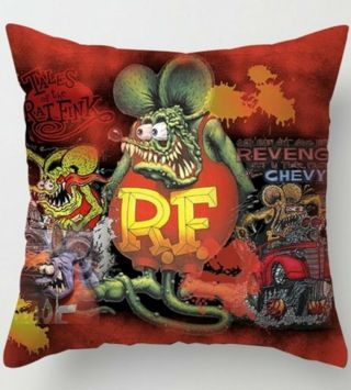Rat Fink Pillow Case For Throw Pillows Ed Roth Weirdo Art Punk Surf 18x18