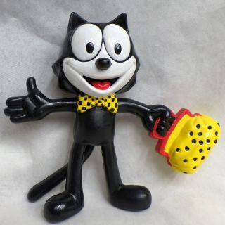 Felix The Cat Xl Pvc Figure With Yellow Spotted Magic Bag & Bowtie 1989