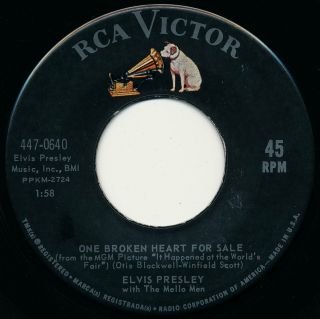 Elvis Presley One Broken Heart Gold Standard 45 Nm 1964