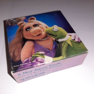 Vintage Muppets Miss Piggy Kermit The Frog Mini Puzzle Springbok Disco Dancing