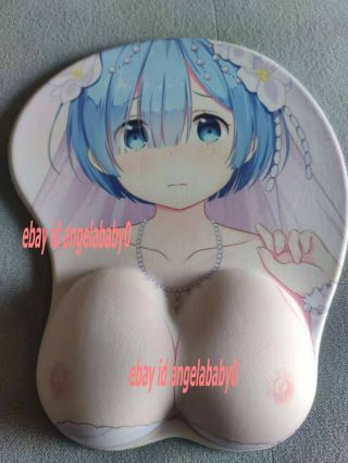 2way Anime Girl Re:zero Rem Oppai 3d Mouse Pad Gaming Playmat Wrist Rest Gift