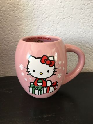 Hello Kitty Happy Holidays Pink Ceramic Cup Mug By Vandor Sanrio 2013