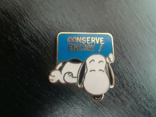 Vintage Aviva Snoopy Conserve Energy Pin