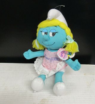 Vintage 1983 Wallace Berrie Peyo Smurf Smurfette Plush Doll With Tag