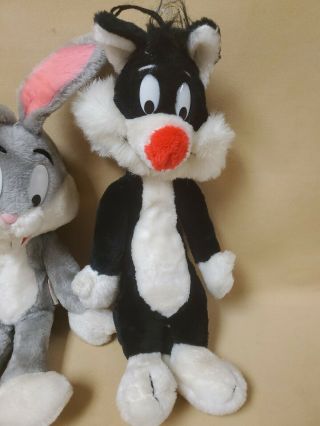Vintage Mighty Star Warner Brothers Plush Stuffed Dolls Bugs Bunny & Sylvester 3