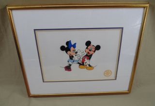 Walt Disney Serigraph Cel Minnie Loves Mickey Surprise Party Limited Edition