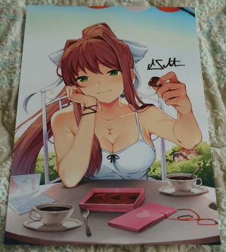 Anime Expo 2019 Autographed Doki Doki Literature Club Monika Poster
