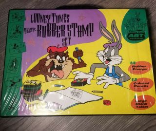 14 Looney Tunes Toons Rubber Stamp Art Pencil Set Vintage Bugs Bunny Tweety Bird