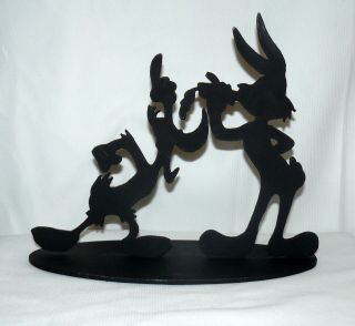 Warner Bros Studio Store Tex Welch Bugs Bunny Daffy Duck Shadow Metal Sculpture