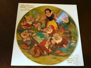 Rare Walt Disney’s “snow White.  " Orig.  1980 12” Pic Disc Lp W/die - Cut Cover