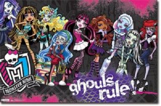 2012 Mattel Monster High Ghouls Rule Poster 22x34 Fast