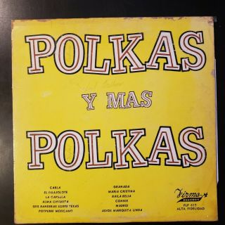 Varios: " Polkas Y Mas Polkas " Vinyl Record Lp / Tony De La Rosa / Guadalupanos