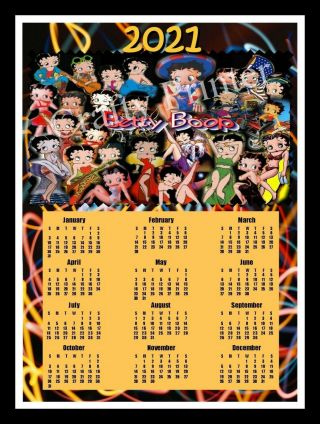 2021 Calendar Magnet - Betty Boop Photo Collage