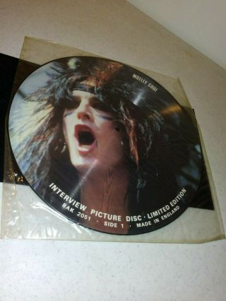 Motley Crue Record Interview Picture Disc Limited Edition 2 Sided
