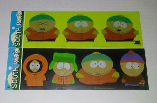 2 Vintage 1998 South Park Bumper Stickers Cartman Kenny Kyle Stan Comedy Central