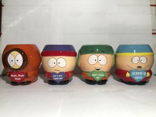 South Park Complete Set 4 Kenny Kyle Stan Cartman Valentine Coffee Mug Cup