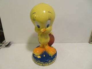 Vintage 1997 Warner Bros Looney Tunes Tweety Bird Ceramic Bank 11 Inch A Penny