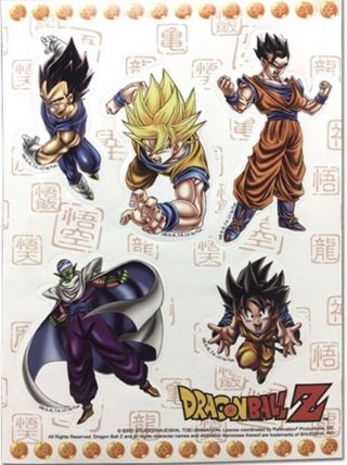 Dragon Ball Dbz Stickers Sticker Set Goku Vegeta Gohan Piccolo Anime License