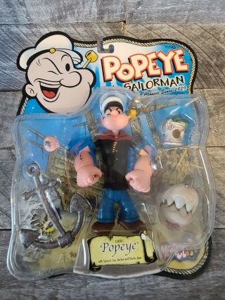 2001 Mezco Popeye The Sailor Man Classic Popeye Action Figure Rare Nip