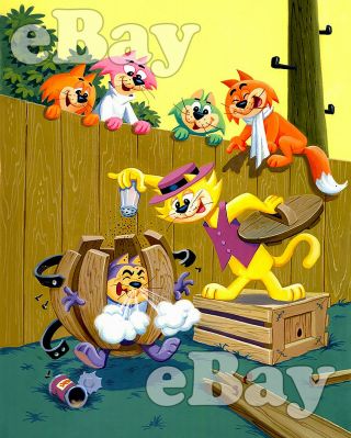 Rare Top Cat Cartoon Color Tv Photo Hanna Barbera Studios Whitman Puzzle Art