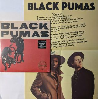 Black Pumas - S/t 2 Lp,  7 " Deluxe,  Poster Gold,  Black / Red Vinyl