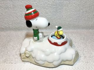 Vintage 1987 Peanuts Snoopy & Woodstock Willitts Ceramic Music Box Rare