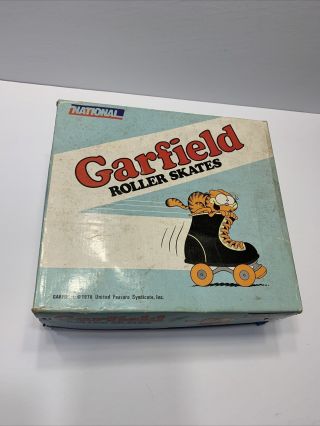 Vintage 1978 National Garfield The Cat Roller Skates Girls Size 6 RARE 2