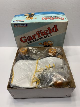 Vintage 1978 National Garfield The Cat Roller Skates Girls Size 6 RARE 3