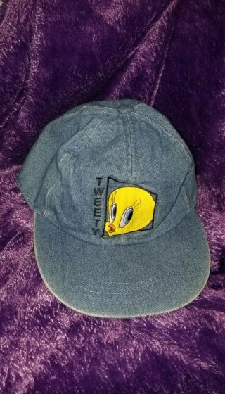 Looney Tunes Tweety Bird Denim Baseball Cap (one Size)