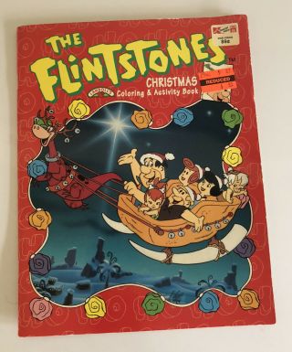 Vintage Flintstones Coloring Book 90s Christmas Landoll Dino Dinosaur