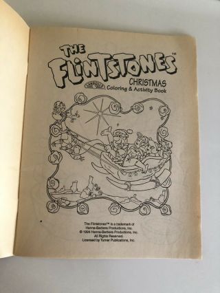 Vintage Flintstones Coloring Book 90s Christmas Landoll Dino Dinosaur 2