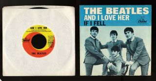 The Beatles 45 & Ps And I Love Her / If I Fell 1964 Capitol 5235