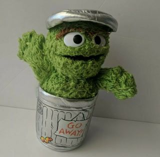 Oscar The Grouch Trash Can Plush Sesame Street Go Away 2012 Gund 10 "