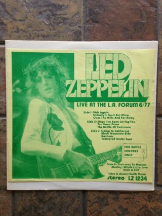 Led Zeppelin Live At The L.  A.  Forum 1971 Ruthless Rhymes 1st Press