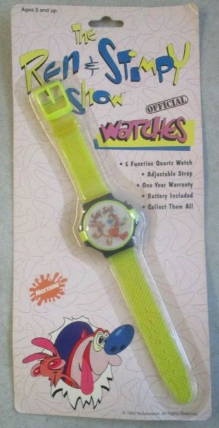 Vintage 1992 The Ren & Stimpy Show Official Watch Nicktoons Lcd Digital Moc