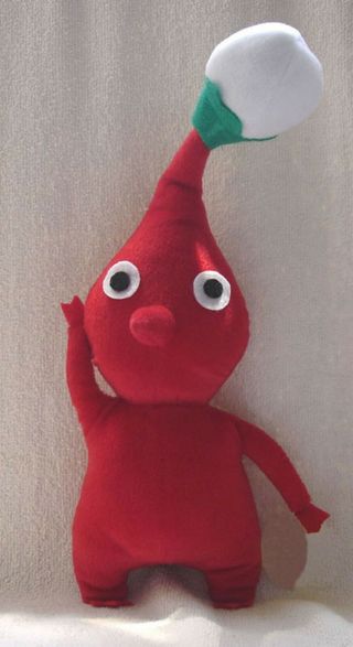Handmade 12 " Pikmin 2 Plush Doll Red Bud Toy
