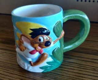 Vintage Speedy Gonzales Slow Poke Rodriguez Warner Bros Ceramic Coffee Mug 1995