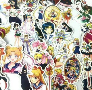 50pc Sailor Moon Anime Wall Notebook Laptop PS4 XBOX Cover Decal Sticker Pack 2