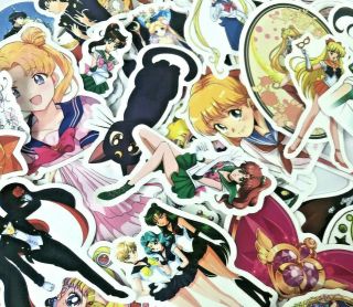 50pc Sailor Moon Anime Wall Notebook Laptop PS4 XBOX Cover Decal Sticker Pack 3